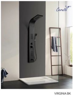 Панель душевая Cerutti SPA Virginia BK CT9989 с форсунками чёрный